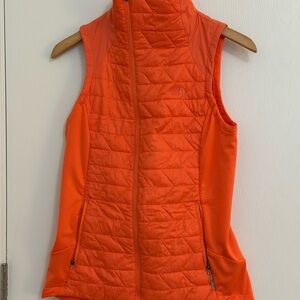 The North Face Orange Quilted Vest Lightweight Insulation
